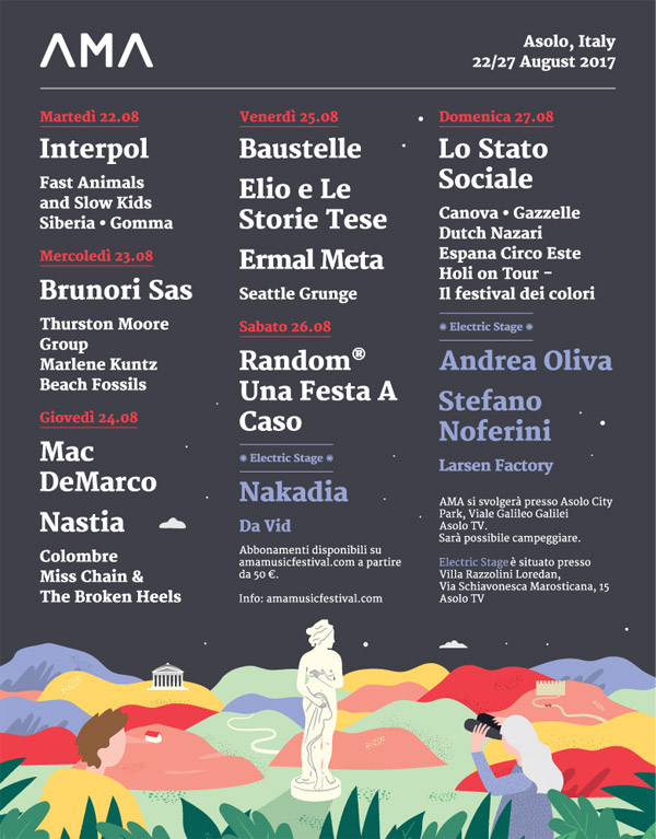 AMA Music Festival la terza edizione dal 22 al 27 agosto ad Asolo