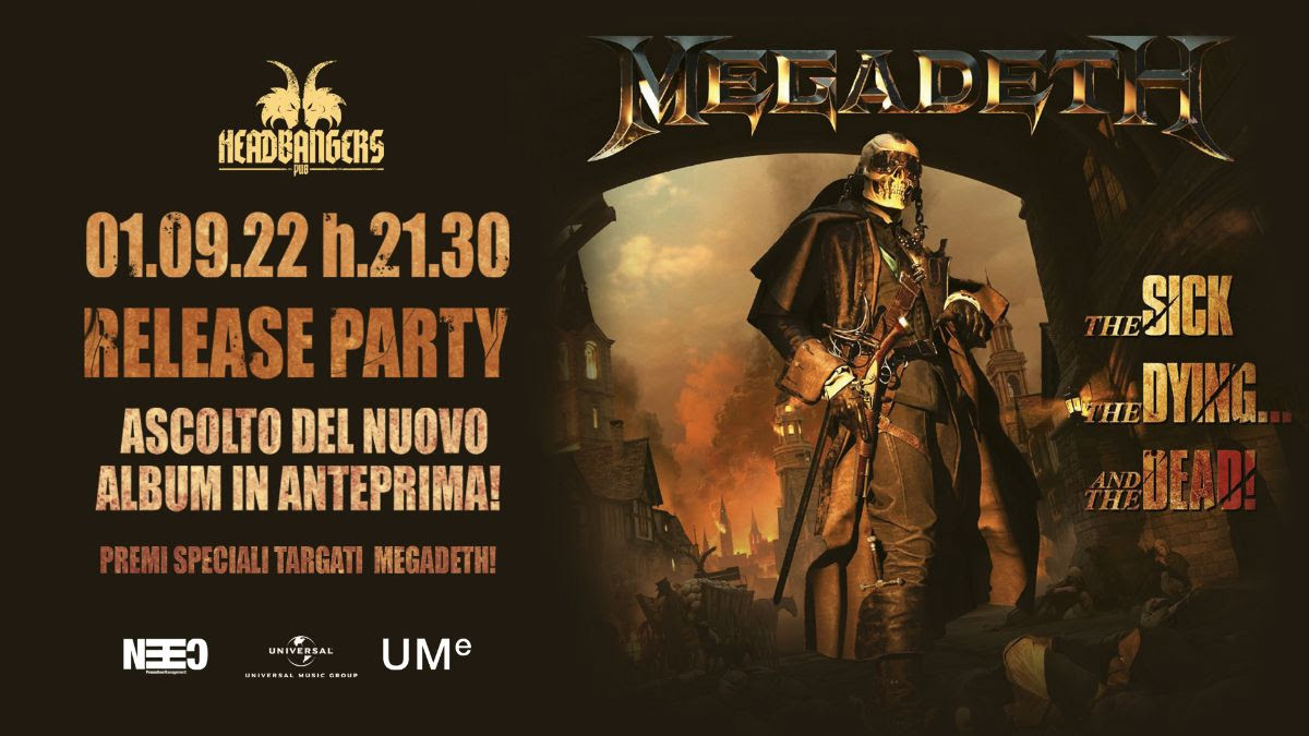 MEGADETH: il 1° settembre a Milano il release party del nuovo album “The  Sick, The Dying And The Dead!” 